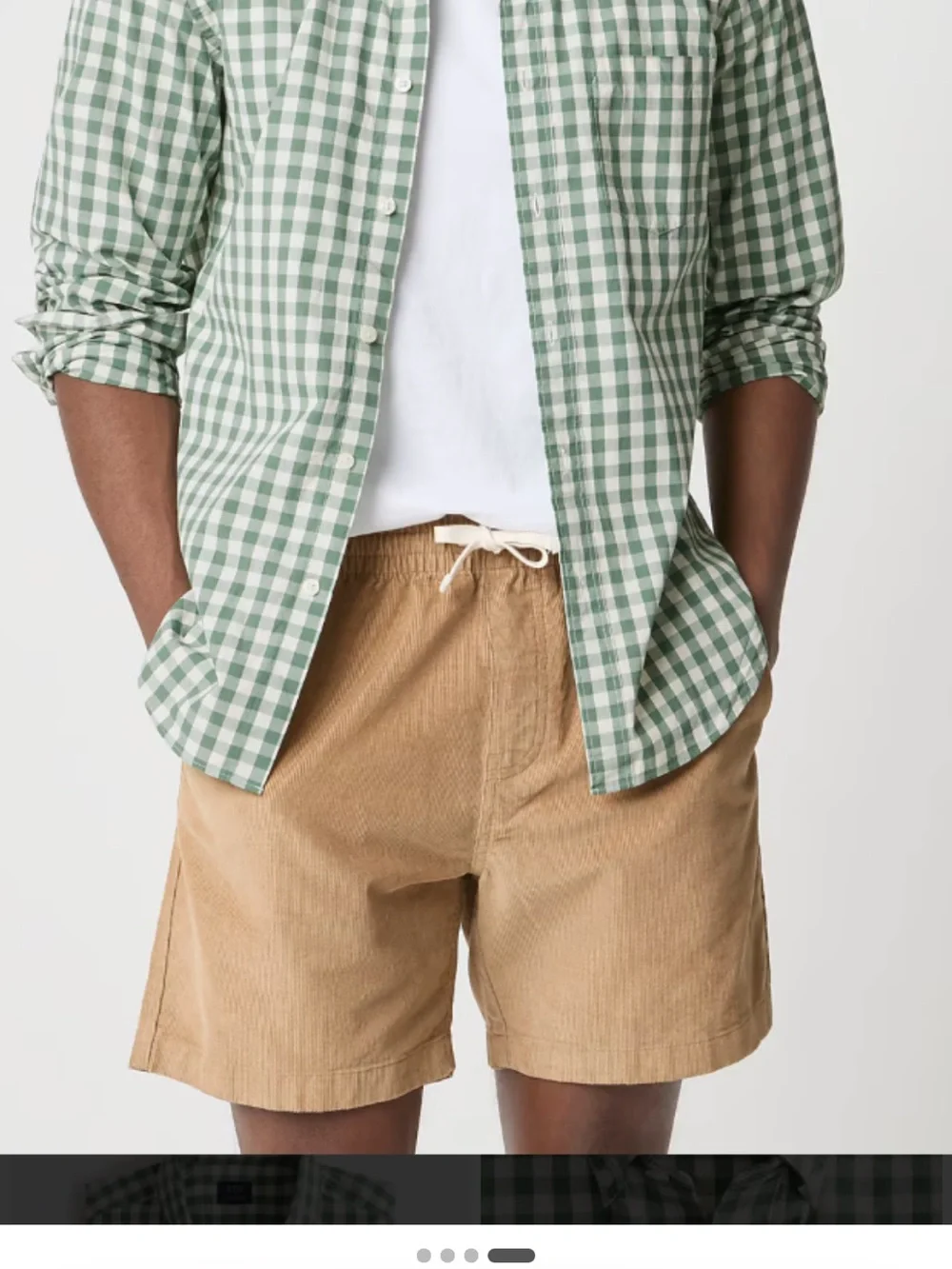 J. Crew classic fit Flex casual mens shirt. Green white plaid. Size medium.